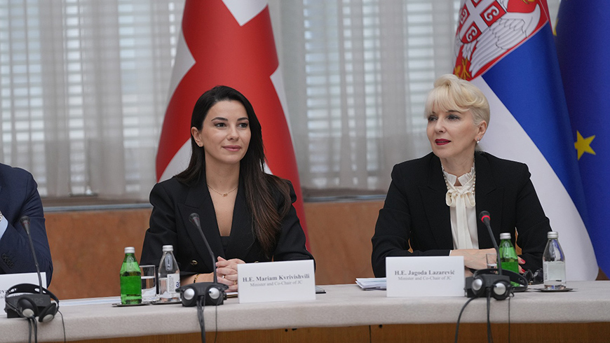 Zweite Sitzung der Gemeinsamen Regierungskommission für den Handel und die wirtschaftliche Zusammenarbeit zwischen Georgien und Serbien unter Co-Vorsitz von Mariam Kvirikashvili