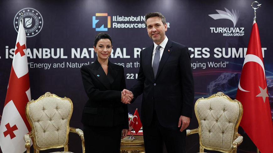 Miriam Kwirwischwili erörtert Zusammenarbeit im Energiesektor mit dem türkischen Minister für Energie und natürliche Ressourcen Alparslan Bayraktar