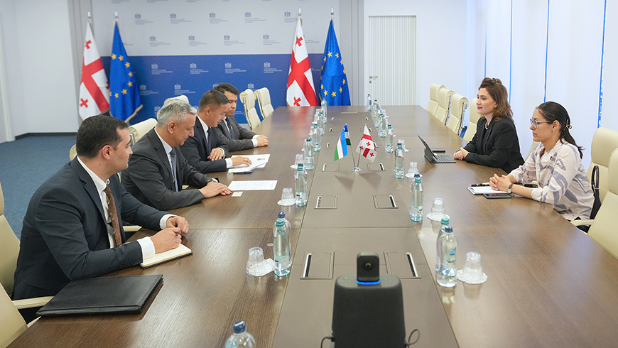 Tamara Ioseliani trifft den ersten stellvertretenden Minister für Verkehr der Republik Usbekistan Mamanbi Omarov