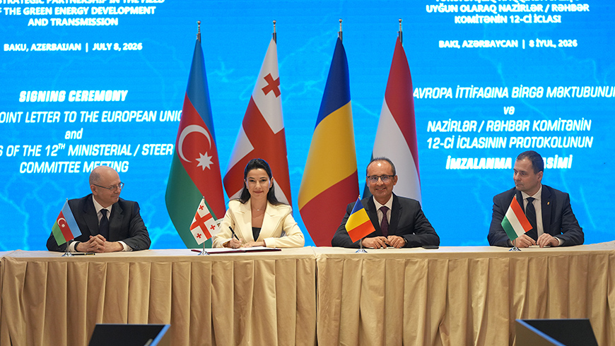 In Baku fand die 12. Ministerkonferenz zum "Grünen Energiekorridor" mit hochrangigen Vertretern aus Georgien, Aserbaidschan, Rumänien und Ungarn statt
