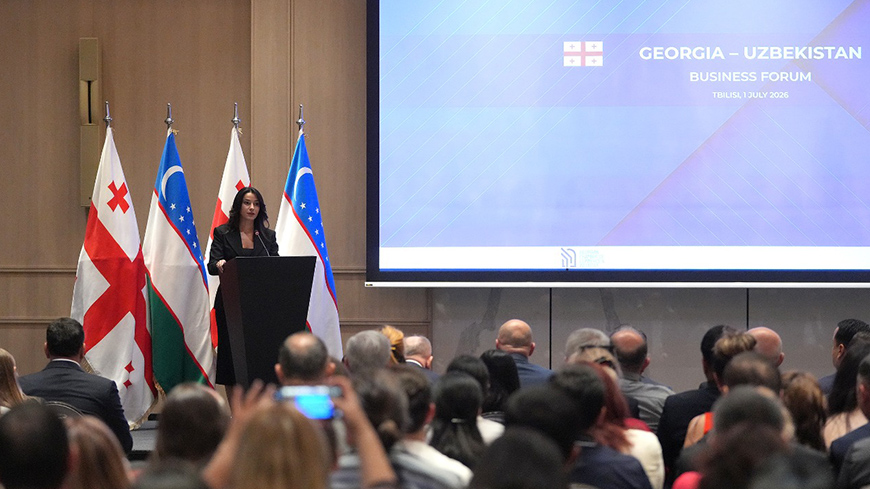 Mariami Kvirivishvili eröffnet das Wirtschaftsforum Georgien-Usbekistan